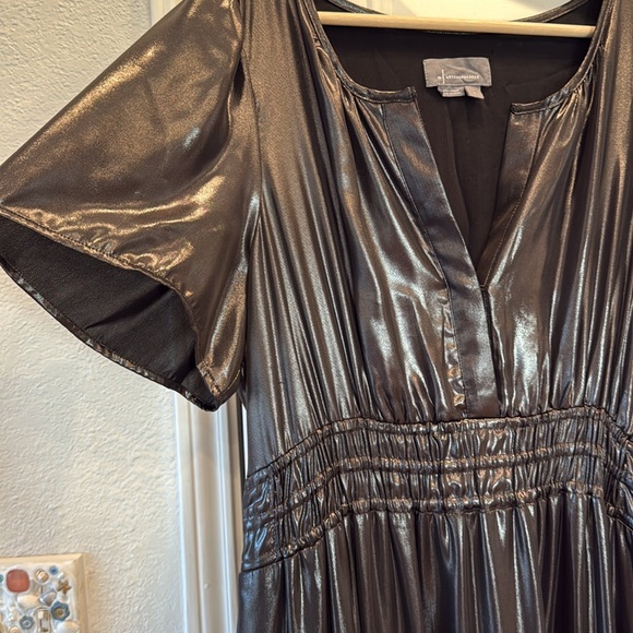 Anthropologie metallic Somerset tiered maxi dress - Picture 7 of 14
